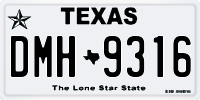 TX license plate DMH9316
