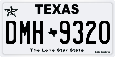 TX license plate DMH9320