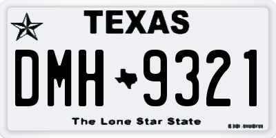 TX license plate DMH9321