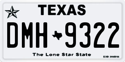 TX license plate DMH9322
