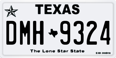 TX license plate DMH9324