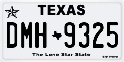 TX license plate DMH9325