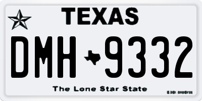 TX license plate DMH9332