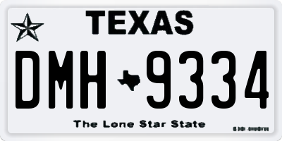 TX license plate DMH9334