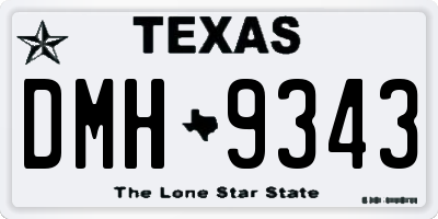 TX license plate DMH9343