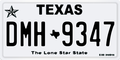 TX license plate DMH9347