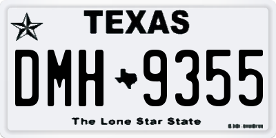 TX license plate DMH9355
