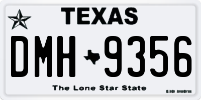 TX license plate DMH9356