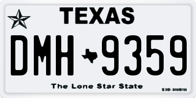 TX license plate DMH9359