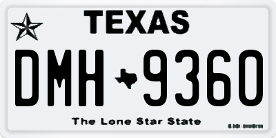 TX license plate DMH9360