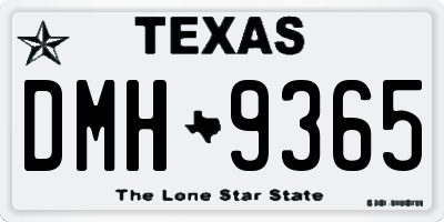 TX license plate DMH9365