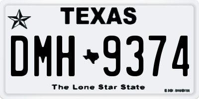 TX license plate DMH9374