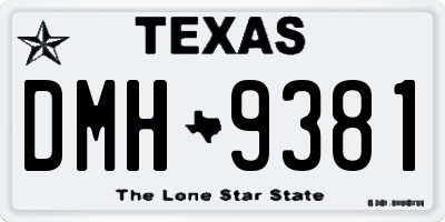 TX license plate DMH9381