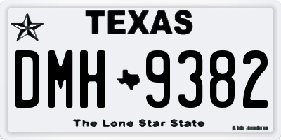 TX license plate DMH9382