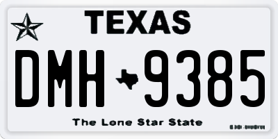 TX license plate DMH9385