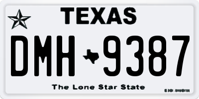 TX license plate DMH9387