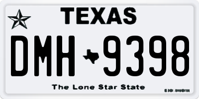 TX license plate DMH9398