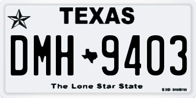 TX license plate DMH9403