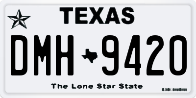 TX license plate DMH9420