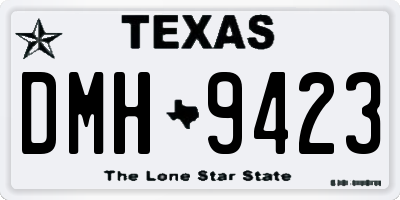 TX license plate DMH9423