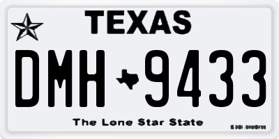 TX license plate DMH9433