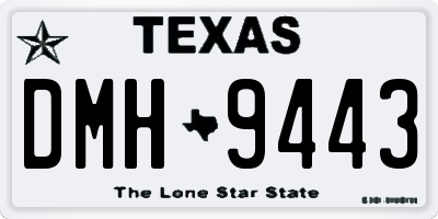 TX license plate DMH9443