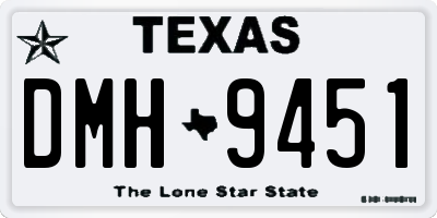 TX license plate DMH9451