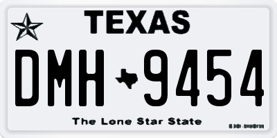 TX license plate DMH9454