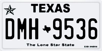 TX license plate DMH9536