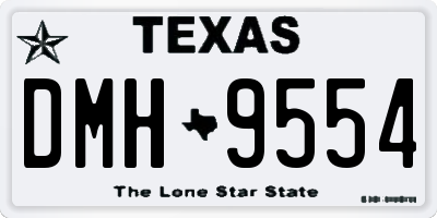 TX license plate DMH9554