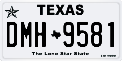 TX license plate DMH9581