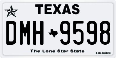 TX license plate DMH9598