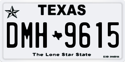 TX license plate DMH9615