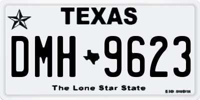 TX license plate DMH9623