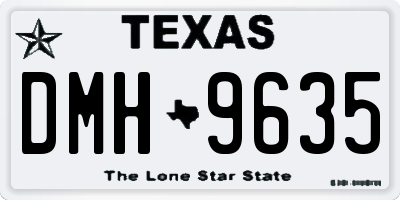 TX license plate DMH9635
