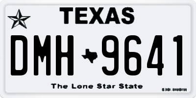 TX license plate DMH9641