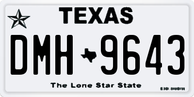TX license plate DMH9643