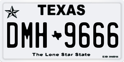 TX license plate DMH9666