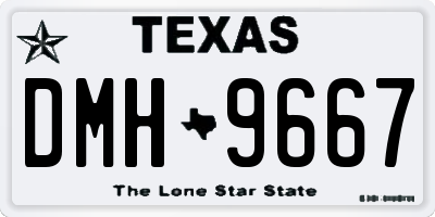 TX license plate DMH9667