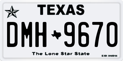 TX license plate DMH9670