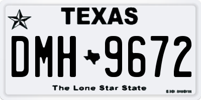 TX license plate DMH9672