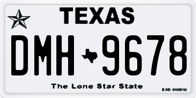 TX license plate DMH9678