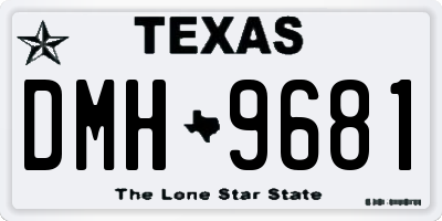 TX license plate DMH9681