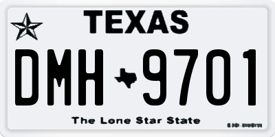 TX license plate DMH9701