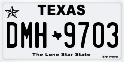 TX license plate DMH9703