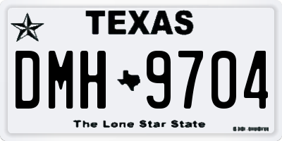 TX license plate DMH9704