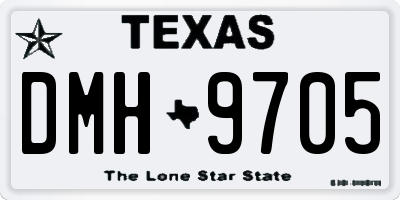 TX license plate DMH9705