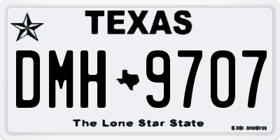 TX license plate DMH9707