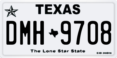 TX license plate DMH9708