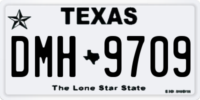 TX license plate DMH9709